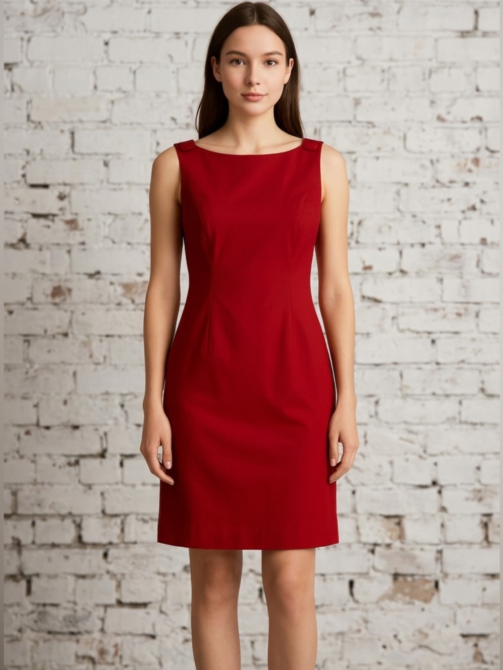 BROOKS BROTHERS Red Sleeveless Sheath Dress